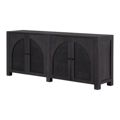 Wood & Cane Arch Design 4 Door Sideboard