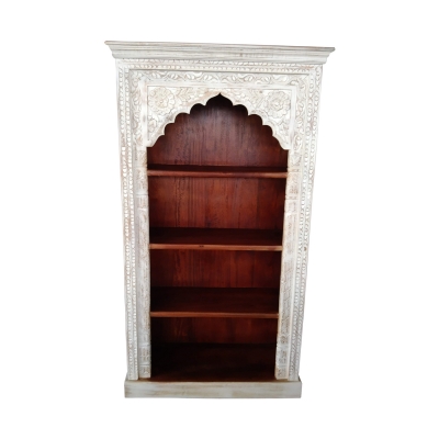 Wooden Carved Arch Design Bookshelf