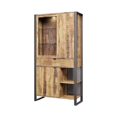 Iron & Mango Wood Display Cabinet
