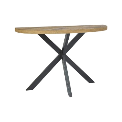 Iron & Wood Half Round Console Table