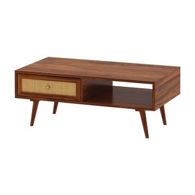 Wood & Cane 1 Drawer Coffee Table