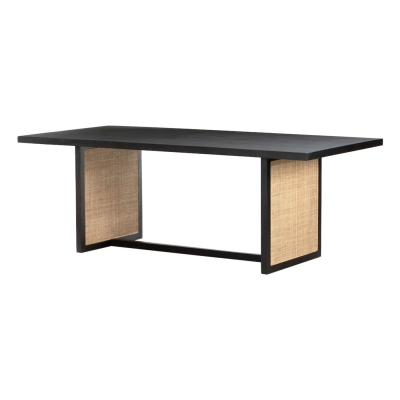 Wood & Cane Dining Table