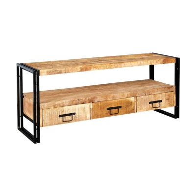 Iron & Mango Wd TV Unit 3 Drawer