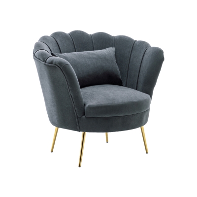 Iron & Velvet Accent Chair