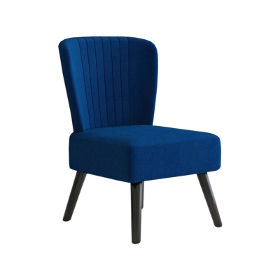 Wooden & Velvet Accent Chair